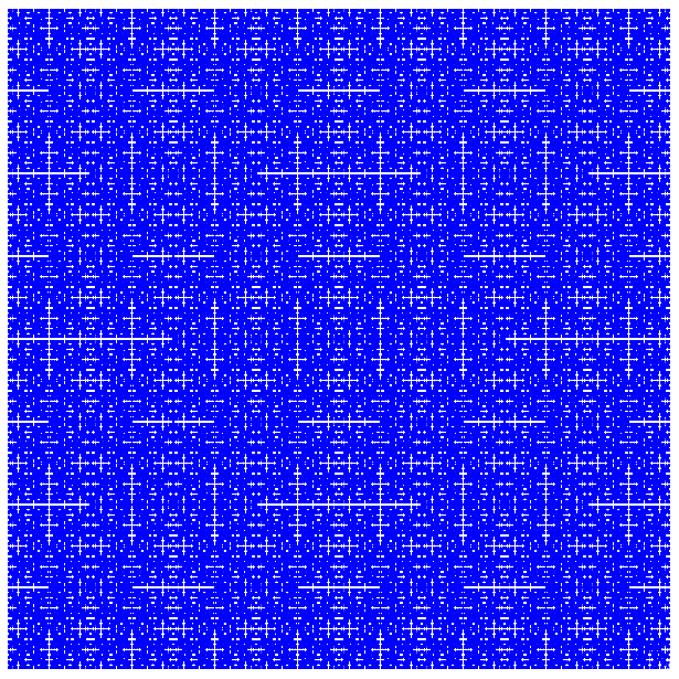 A computer drawing of a very dense level nine H tree.